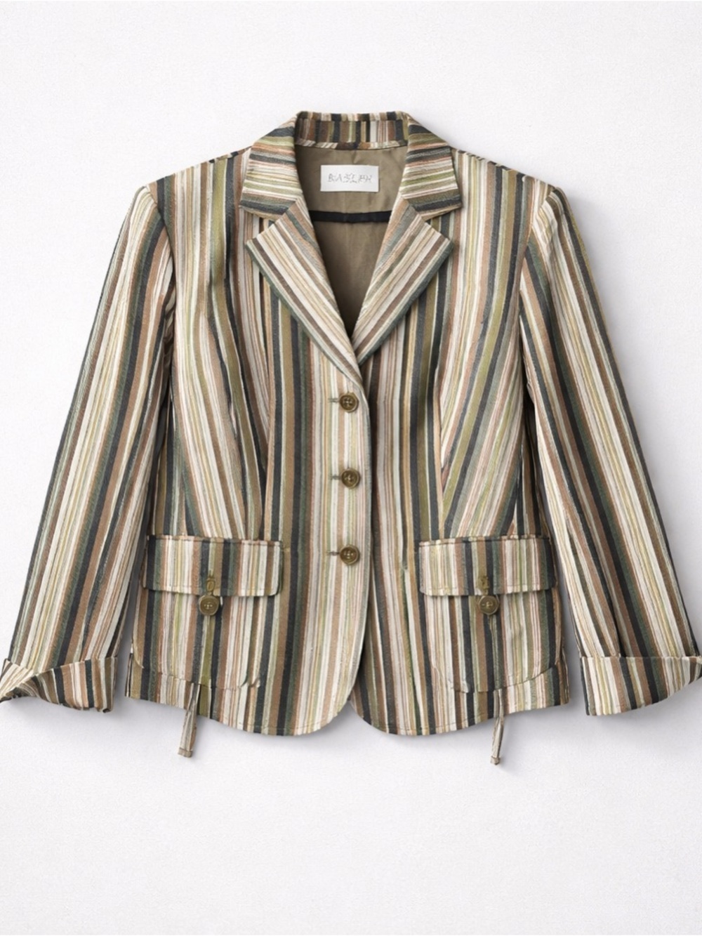 Basler Striped Blazer NWT Size 10 Designer Tailored Jacket $495 Retail